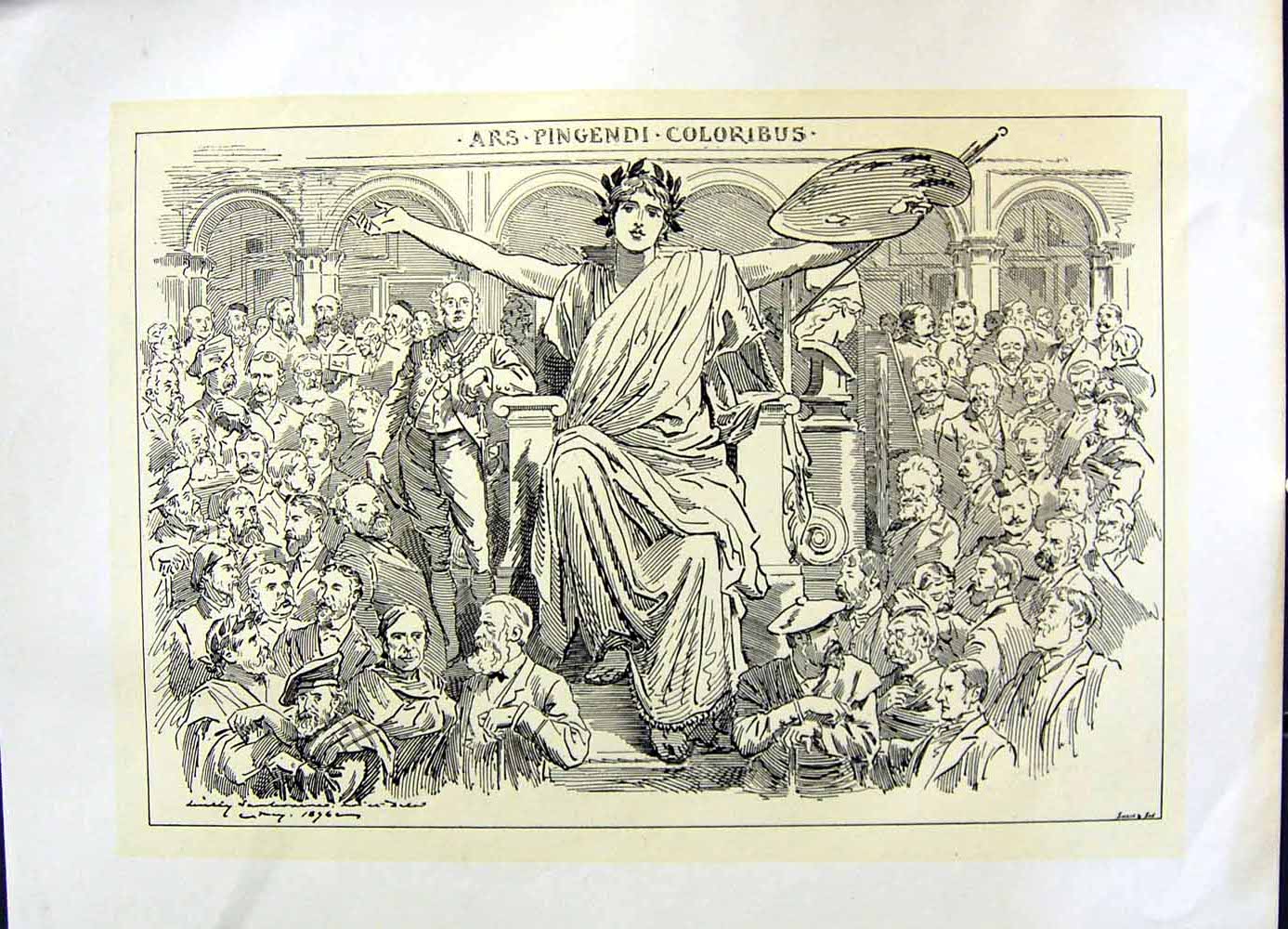 Original Old Antique Print 1896 Art Journal Ars Pingendi Coloribus Roman People