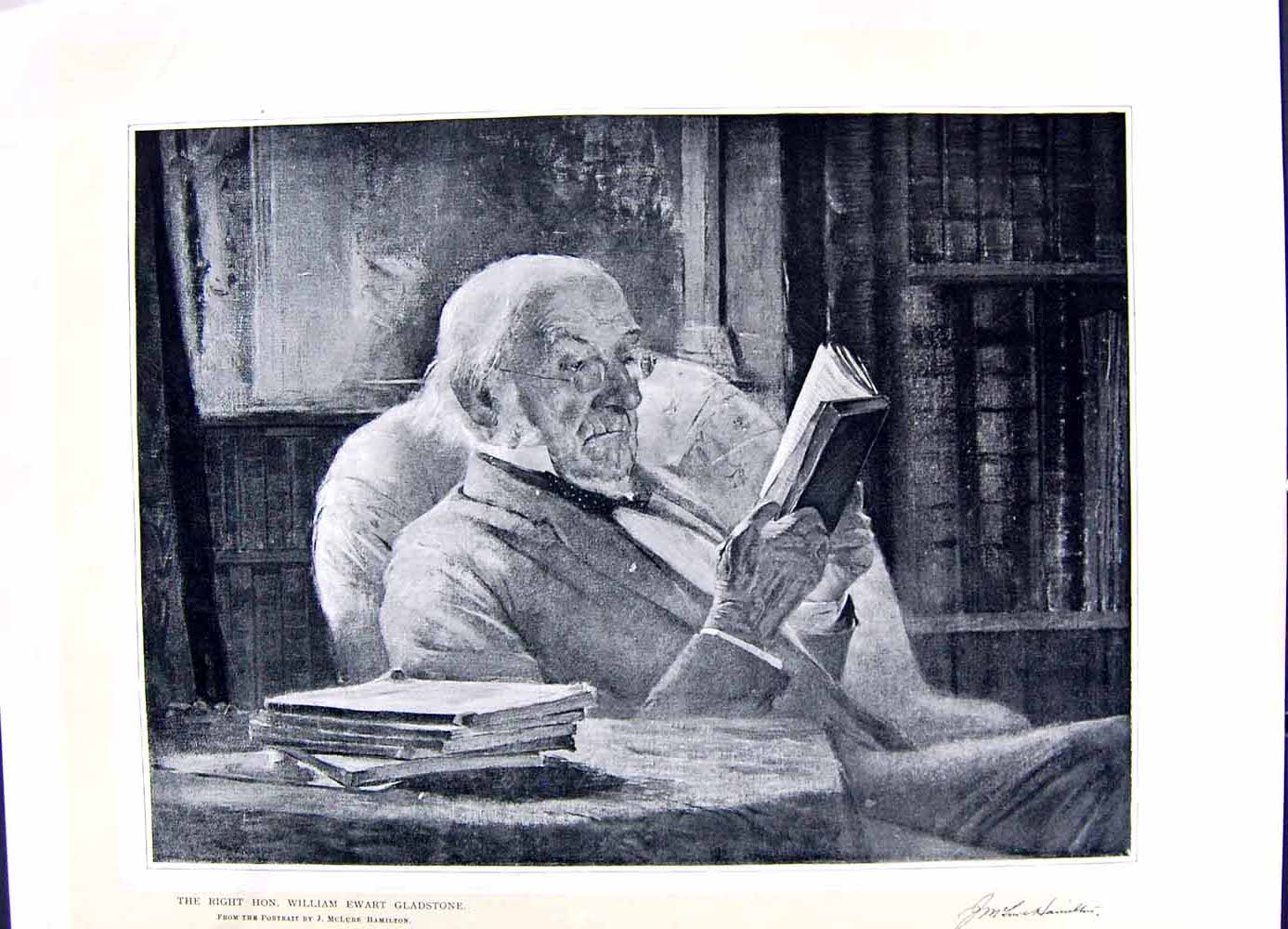Original Old Antique Print 1896 Art Journal Portrait William Ewart Gladstone
