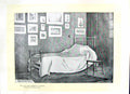 Original Old Antique Print 1896 Art Journal Death Bed Lord Leighton Bedroom