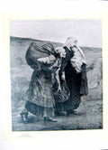 Old Antique Print 1896 Art Journal Poor Women Little Girl Albert Maignan 19th