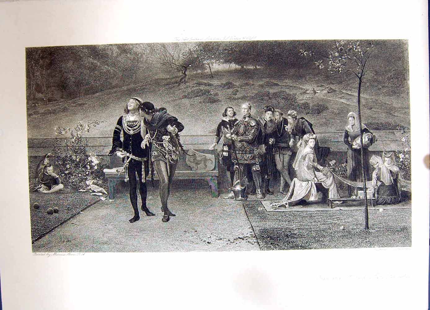 Old Antique Print 1896 Art Journal Edward Ii Piers Graveston Marcus Stone 19th