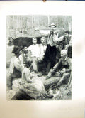 Old Antique Print 1896 Art Journal Dans Le Foret Camp Music Dinner Scene 19th