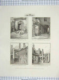 Original Old Antique Print 1804 Speakers Court Yard Palace Yard Water Gate 19th