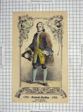 Original Old Antique Print 1763 Portrait Friedrich Christian