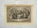 Old Antique Print King Henry Death Father King John Earl Pembroke Barons