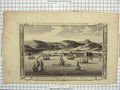 Original Old Antique Print View Tunis Town Barbary Ships Millars Geography