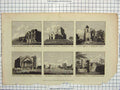 Antique Old Print *966 Wenlock Monastery Burrough Castle Cleve Abbey Pevensey