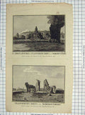 Original Old Antique Print *967 Abbot'S Kitchen Glastonbury Abbey Somersetshire