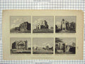 Antique Old Print *968 Wenlock Monastery Burrough Castle Cleve Abbey Pevensey
