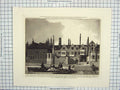 Original Old Antique Print Water-Front Buildings Eastern Side Palace Yard Boats