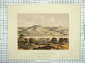 Original Old Antique Print Pools Solomon Distant View Bethlehem Colour