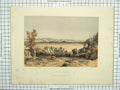 Original Old Antique Print Plain Jericho Mountains Camels Dead Sea River Jordan
