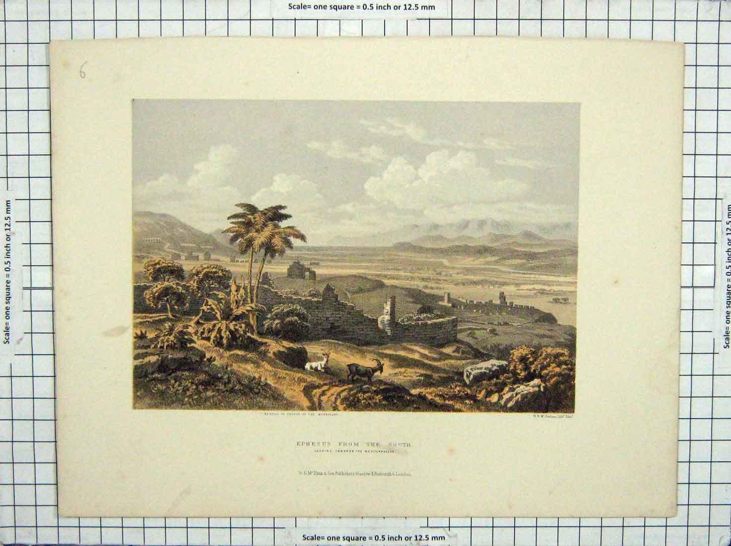 Old Antique Print View Ephesus Church Ephesians Mediterranean Mountains
