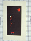 Original Old Antique Print Colour Lady Man Romance Lamplight