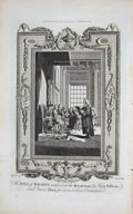 Original Old Antique Print Bill Rights Revolution King William Mary Coronation