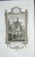 Original Old Antique Print Procession Queen Elizabeth Defeat Spanish Armada