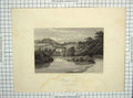 Old Antique Print 1813 View Beaumont Lodge Lake Swans Ashbrook Middiman 19th