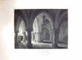 Original Old Antique Print 1823 Wells Cathedral Church Crypt Chapter Cattermole