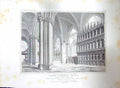 Original Old Antique Print 1820 Oxford Cathedral Church Henry Hall Keux 19th