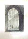 Old Antique Print 1821 Canterbury Cathedral Church Deeble Taylor Becket 19th