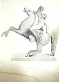Original Old Antique Print Engraving Baker Leeb Statue Son Niobe Sculpture