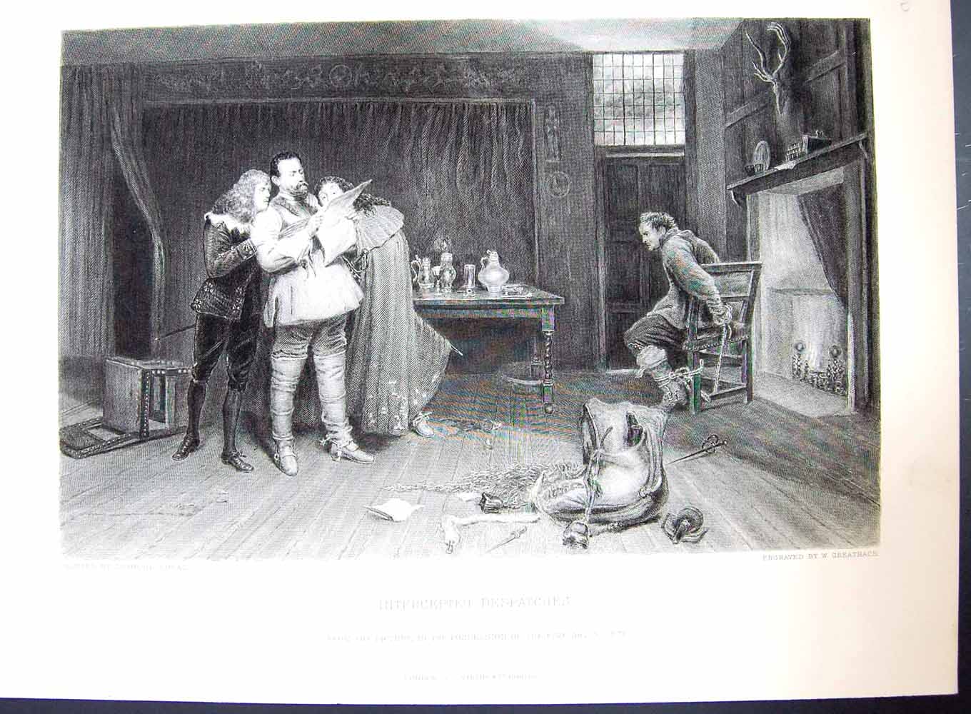 Original Old Antique Print Engraving Greatbach Seymour Lucas Men Stealing Thief