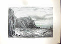 Original Old Antique Print View Rocks Ilfracombe Birds Sea Devon