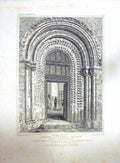 Original Old Antique Print 1823 Cattermole Keux Oxford Cathedral Church Chapter