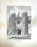 Original Old Antique Print 1809 Gifford'S Hall Suffolk Entrance Gateway Smith