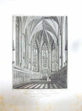 Old Antique Print 1810 Lichfield Cathedral Church Lady Chapel Radclyffe 19th