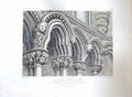 Original Old Antique Print 1819 Lichfield Cathedral Church Chapter House Sands