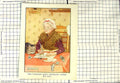 Original Old Antique Print Colour Lady Writing Letter Cat