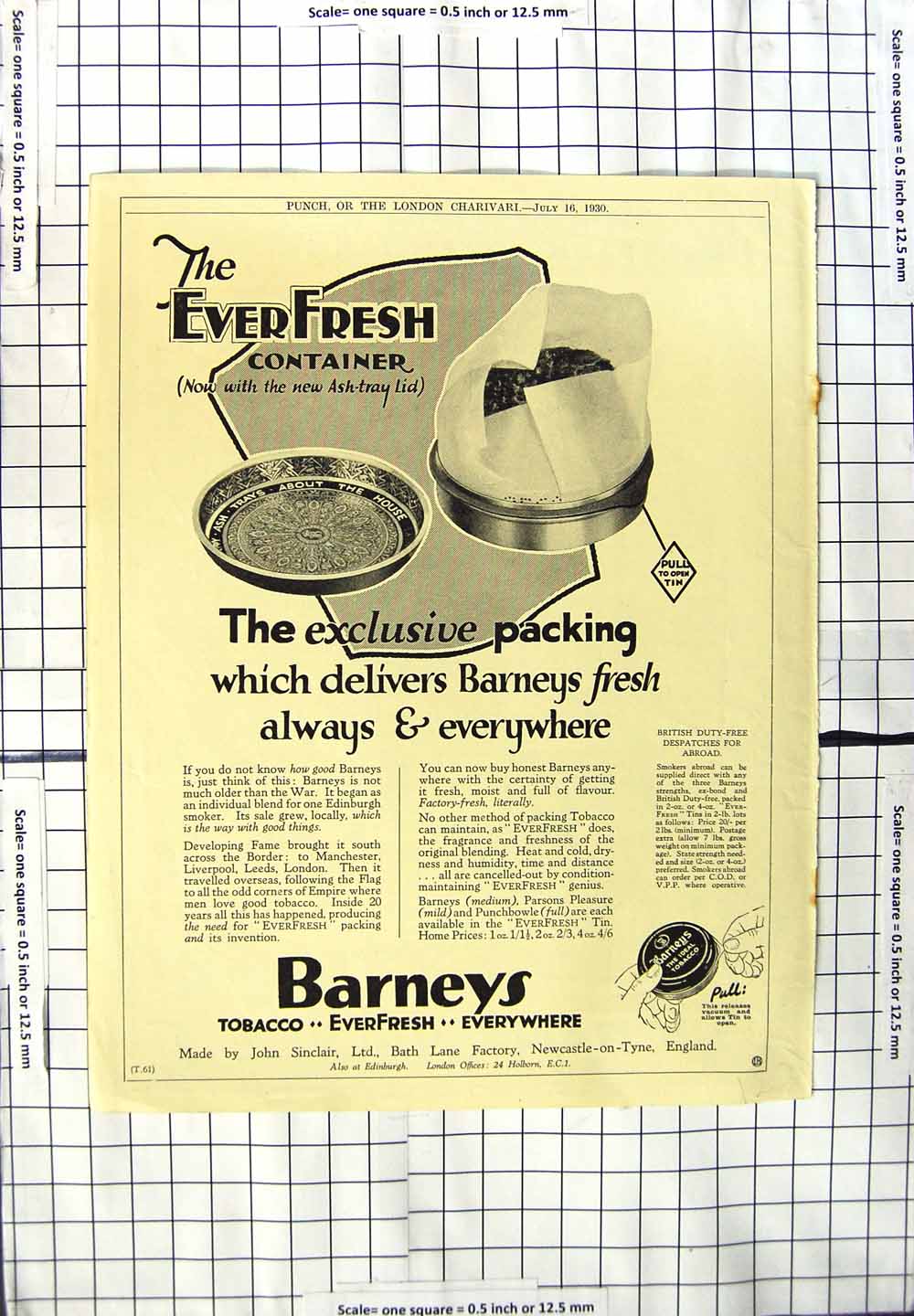 Original Old Vintage Print 1930 Advertisement Barney'S Tobacco England 20th