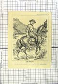 Original Old Vintage Print 1942 Montie Mounted Sier Mountains 20th Century