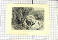Original Old Antique Print View Head River Swallow Falls Mountains