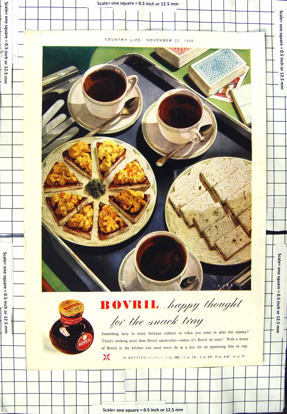 Original Old Vintage Print 1946 Advertisement Bovril London England Colour 20th