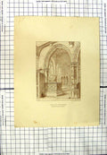 Original Old Antique Print Tomb William Ayloffe Hornchurch Church Architecture