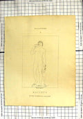 Original Old Antique Print Michel Angelo Bacchus Florence Gallery 18th Century
