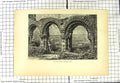 Original Old Antique Print Chapter House Wenlock Abbey Sheep 19th