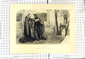 Original Old Antique Print Edwin Abbey Man Woman Romance Mistress 20th Century