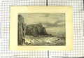 Original Old Antique Print Rocks Ilfracombe Stormy Sea England 20th Century