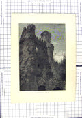 Original Old Antique Print View Hurstmonceaux Castle Architecture