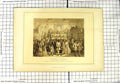 Original Old Antique Print Scene Drawing Lottery Guildhall London