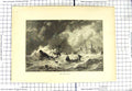 Original Old Antique Print Ref.6 View Tantallon Ship Wreck Stormy Sea