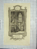 Original Old Antique Print Engraving Scene Henry Iii Preaching Monks Winchester