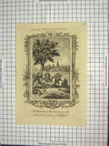 Original Old Antique Print Scene Monks Bangor Sword Oreder Ethelfrid Engraving