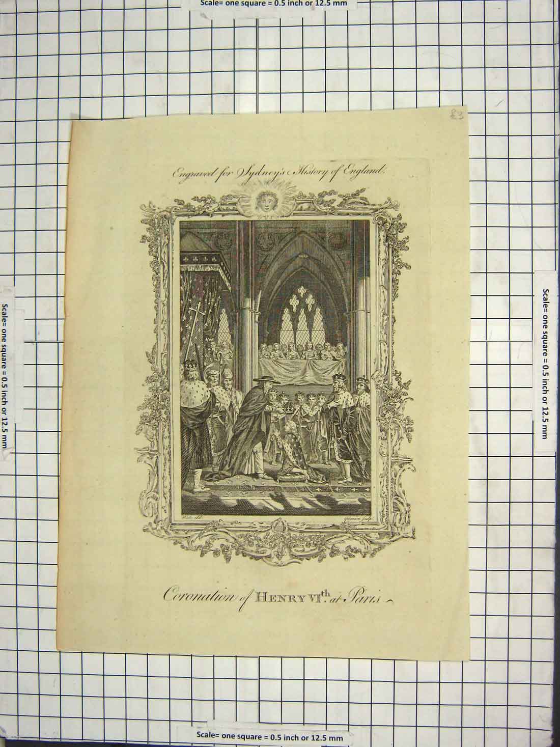 Old Antique Print Scene Coronation King Henry Vi Paris France Engraving
