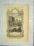 Original Old Antique Print Scene Funeral Ceremony Guebres Natives Engraving
