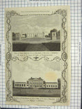 Old Antique Print Sion House Duke Northumberland Cane Wood Earl Mansfield