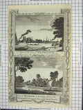 Original Old Antique Print Westminster Lambeth Palace Windsor Berkshire Thames